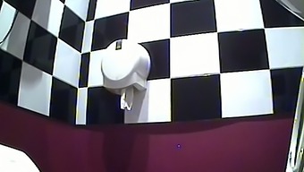 lady jeans curvy mature brown voyeur pissing toilet public brunette