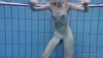 nude naked european redhead pool public russian solo bikini