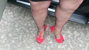 high definition heels nylon stockings outdoor