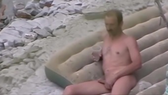 softcore nude naked masturbation outdoor public beach