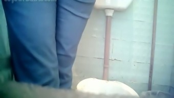 white jeans voyeur pissing toilet black ebony