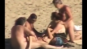 milf group brown orgy outdoor beach brunette amateur