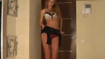 tall longhair model bra panties strip teen (18+) web cam solo dance