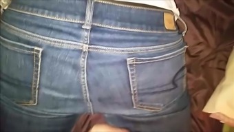 jeans milf high definition cum butt american cumshot