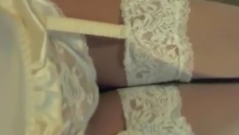 white softcore lingerie stockings