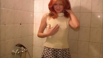 pee hairy redhead shower pissing solo cute