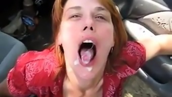 oral job milf cum face fucked face eating outdoor public blowjob amateur cumshot facial