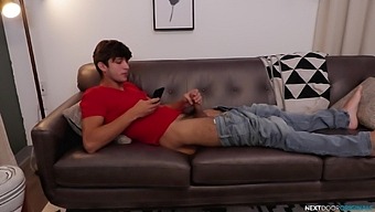 wild sofa sex toy gay clothed