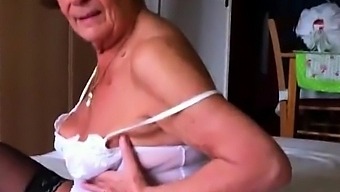 lingerie grandma masturbation european stockings solo