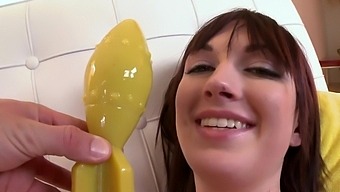 sex toy gape masturbation finger toy dirty brunette