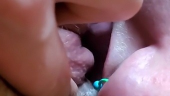 lick mouth cum in mouth cum hairy eating cunnilingus orgasm piercing pov pussy amateur clit